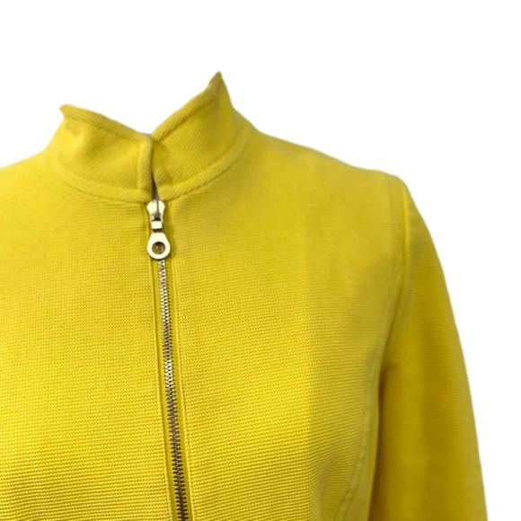 Dana Buchman Yellow Piqueé Jacket Blazer S EUC - Picture 3 of 15